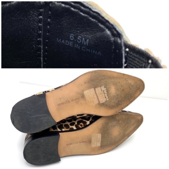 REBECCA Minkoff Maydsin Leopard Pointed Toe Calf Hair Ankle Boots in Beige - Picture 11 of 11